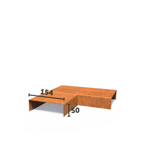 U - Profil - Ytterhörna - 154 mm bred - Corten - 300.00 x 300.00 x 50.00