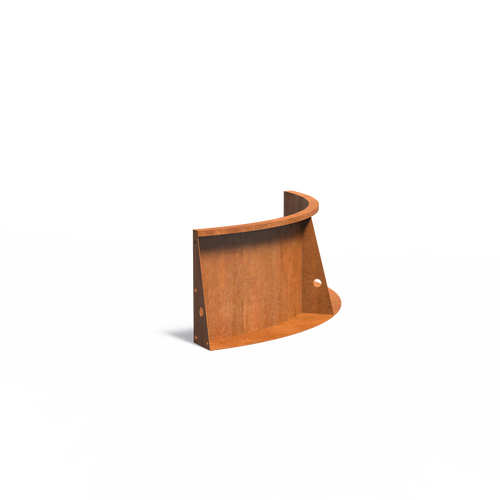 Stödmur smal topp - Innerkurva - Corten - 1000.00 x 1000.00 x 500.00
