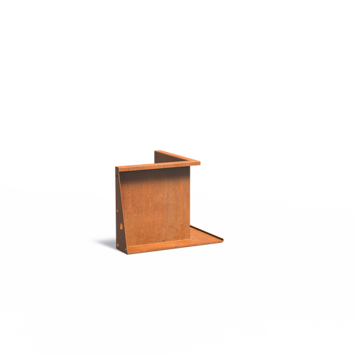 Stödmur smal topp - Innerhörn - Corten - 500.00 x 500.00 x 500.00