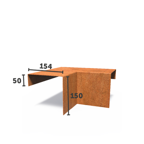 U - Profil - Innerhörna - 150x154x50 - Corten - 300.00 x 300.00 x 150.00