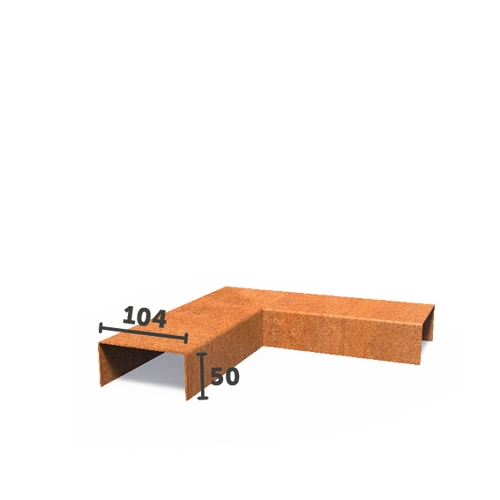 U - Profil - Ytterhörna - 104 mm bred - Corten - 300.00 x 300.00 x 50.00