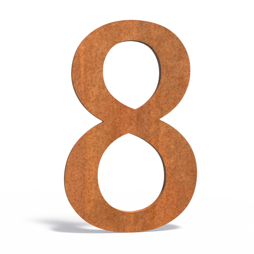 Husnummer - Corten - 79.00 x 5.00 x 120.00