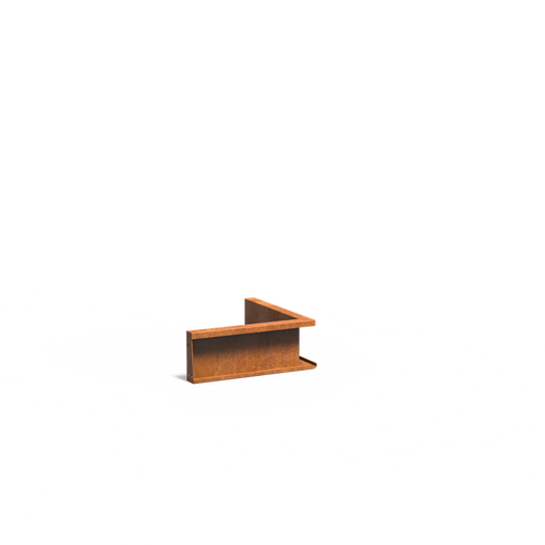 Stödmur smal topp - Innerhörn - Corten - 500.00 x 500.00 x 200.00