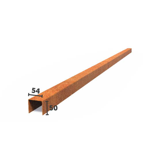 U - Profil - 54mm bred - Corten - 2300.00 x 2.00 x 50.00