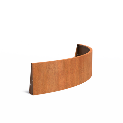 Stödmur smal topp - Ytterkurva - Corten - 2000.00 x 2000.00 x 500.00