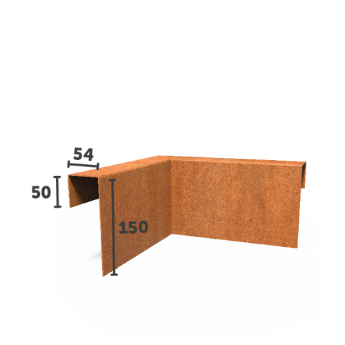U - Profil - Innerhörna - 150x54x50 - Corten - 300.00 x 300.00 x 150.00