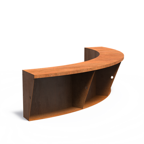 Stödmur bred topp - Innerkurva - Corten - 2000.00 x 2000.00 x 600.00