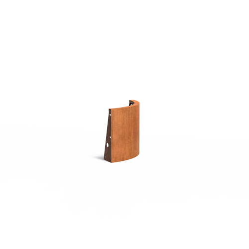 Stödmur smal topp - Ytterkurva - Corten - 500.00 x 500.00 x 500.00