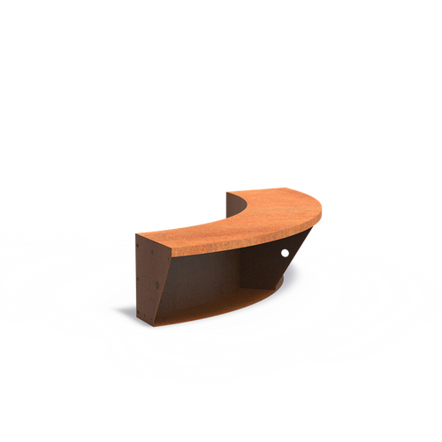 Stödmur bred topp - Innerkurva - Corten - 1000.00 x 1000.00 x 400.00