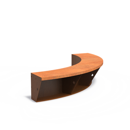 Stödmur bred topp - Innerkurva - Corten - 1500.00 x 1500.00 x 400.00