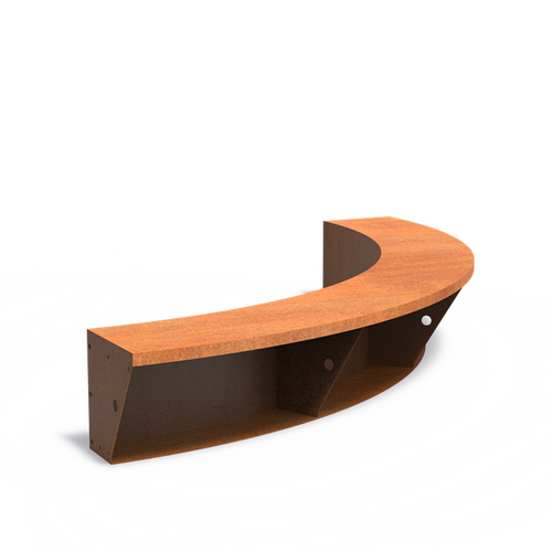 Stödmur bred topp - Innerkurva - Corten - 2000.00 x 2000.00 x 400.00