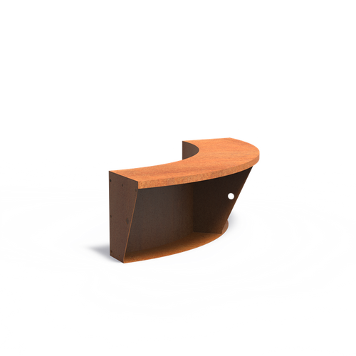 Stödmur bred topp - Innerkurva - Corten - 1000.00 x 1000.00 x 500.00