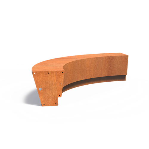 Stödmur revert bred topp - Innerkurva - Corten - 1500.00 x 1500.00 x 500.00