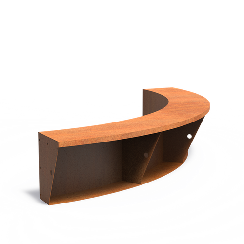 Stödmur bred topp - Innerkurva - Corten - 2000.00 x 2000.00 x 500.00
