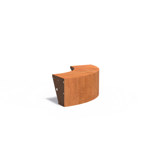 Stödmur bred topp - Ytterkurva - Corten - 1000.00 x 1000.00 x 400.00