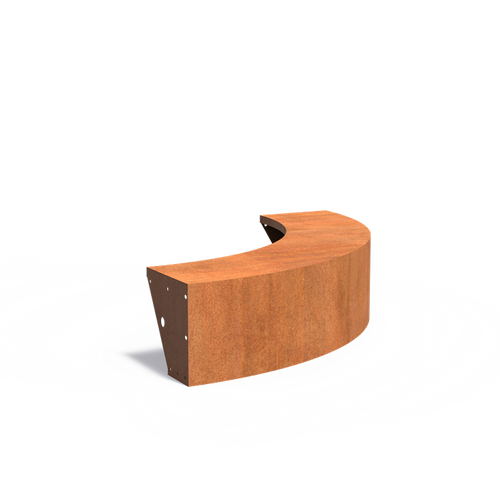 Stödmur bred topp - Ytterkurva - Corten - 1500.00 x 1500.00 x 400.00