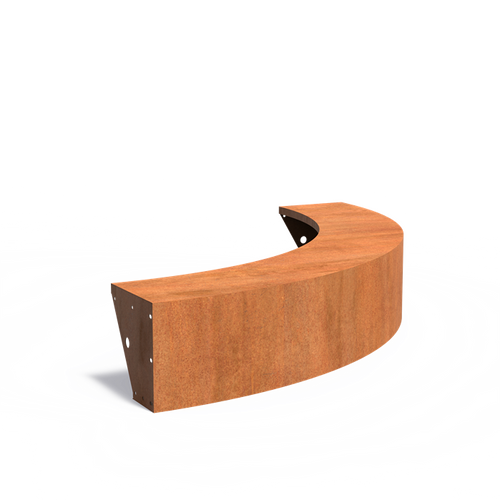 Stödmur bred topp - Ytterkurva - Corten - 2000.00 x 2000.00 x 400.00