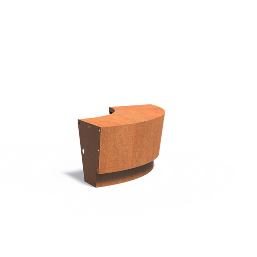 Stödmur revert bred topp - Ytterkurva - Corten - 1000.00 x 1000.00 x 500.00