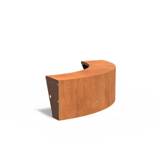Stödmur bred topp - Ytterkurva - Corten - 1500.00 x 1500.00 x 500.00