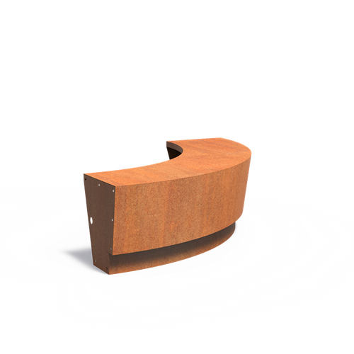 Stödmur revert bred topp - Ytterkurva - Corten - 1500.00 x 1500.00 x 500.00