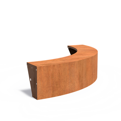 Stödmur bred topp - Ytterkurva - Corten - 2000.00 x 2000.00 x 500.00