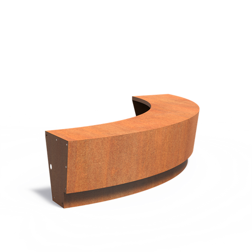 Stödmur revert bred topp - Ytterkurva - Corten - 2000.00 x 2000.00 x 500.00