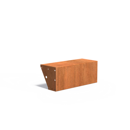 Stödmur bred topp - Corten - 1000.00 x 400.00 x 400.00