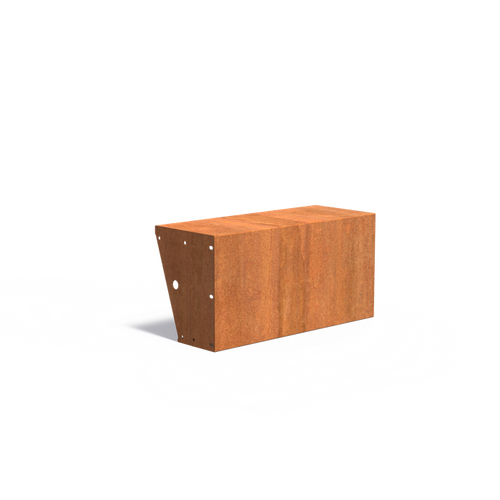 Stödmur bred topp - Corten - 1000.00 x 400.00 x 500.00