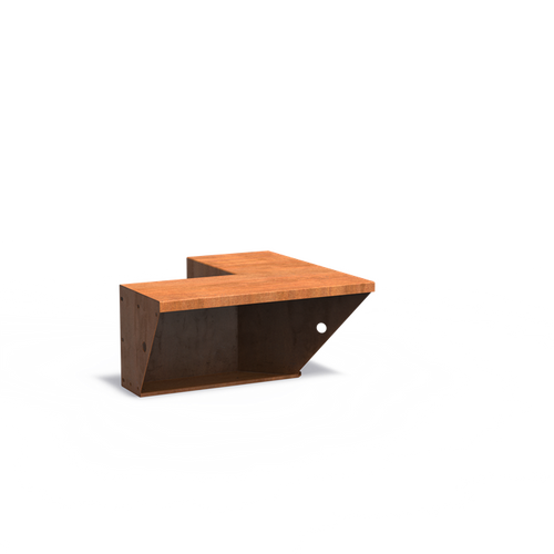 Stödmur bred topp - Innerhörn - Corten - 500.00 x 500.00 x 400.00