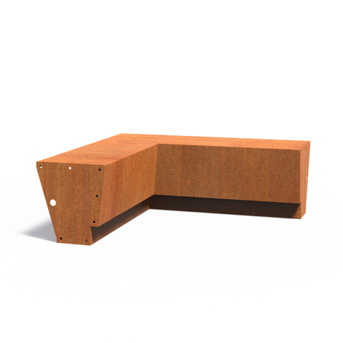 Stödmur revert bred topp - Innerhörn - Corten - 1000.00 x 1000.00 x 500.00