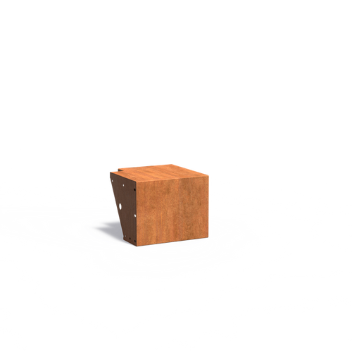 Stödmur bred topp - Ytterhörn - Corten - 500.00 x 500.00 x 400.00