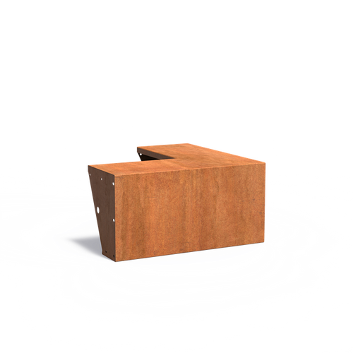 Stödmur bred topp - Ytterhörn - Corten - 1000.00 x 1000.00 x 500.00