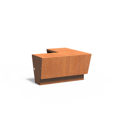Stödmur revert bred topp - Ytterhörn - Corten - 1000.00 x 1000.00 x 500.00