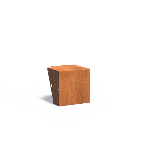 Stödmur bred topp - Ytterhörn - Corten - 500.00 x 500.00 x 500.00