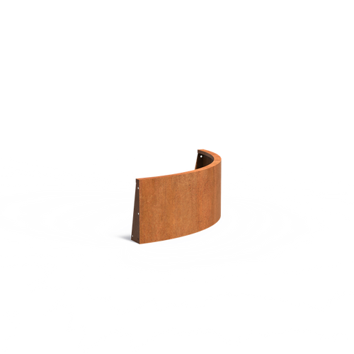 Stödmur smal topp - Ytterkurva - Corten - 1000.00 x 1000.00 x 400.00