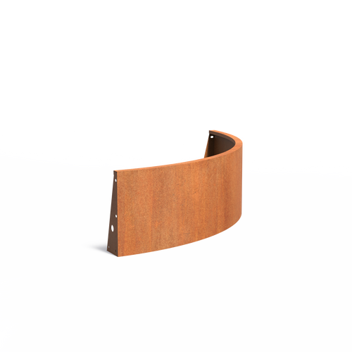 Stödmur smal topp - Ytterkurva - Corten - 1500.00 x 1500.00 x 500.00