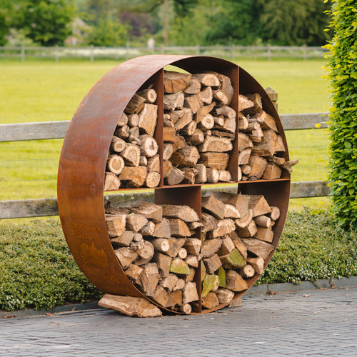 LOGG RONDE Vedförvaring Corten Omkrets 1000mm