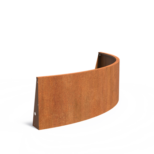 Stödmur smal topp - Ytterkurva - Corten - 2000.00 x 2000.00 x 600.00