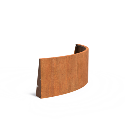 Stödmur smal topp - Ytterkurva- Corten - 1500.00 x 1500.00 x 600.00