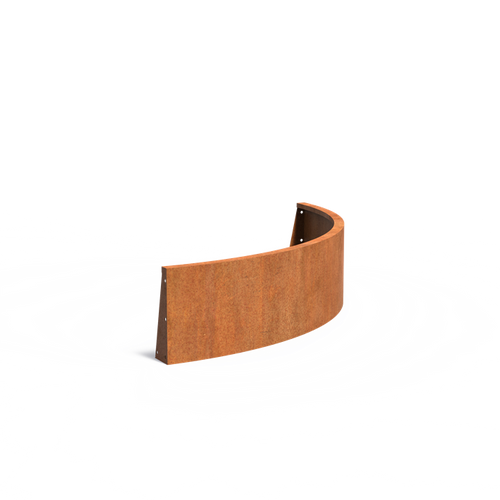 Stödmur smal topp - Ytterkurva - Corten - 1500.00 x 1500.00 x 400.00