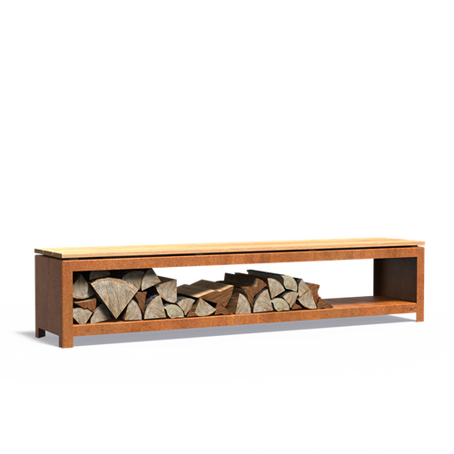 Logg Seat - Corten - 2000.00 x 400.00 x 424.00