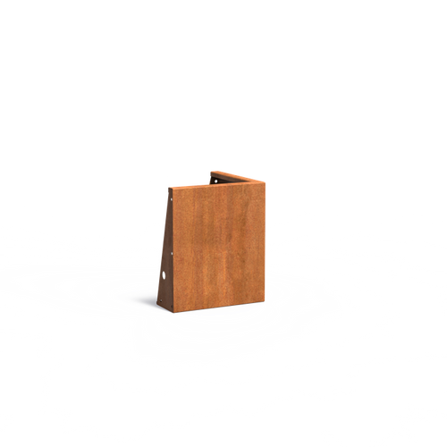 Stödmur bred topp - Ytterhörn - Corten - 500.00 x 500.00 x 600.00