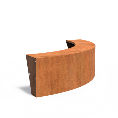 Stödmur bred topp - Ytterkurva - Corten - 2000.00 x 2000.00 x 600.00
