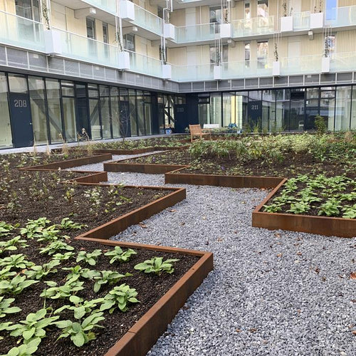 Stödmur smal topp - Ytterhörn - Corten - 500.00 x 500.00 x 400.00
