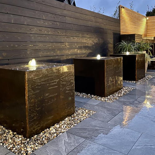 Vattenblock - Corten - 3000.00 x 700.00 x 700.00