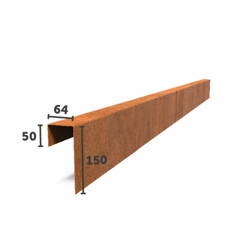 U - Profil - 64x50 - Corten - 2300.00 x 2.00 x 150.00