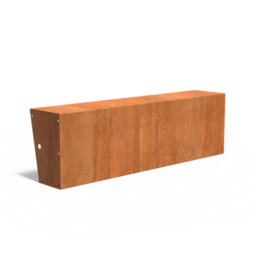 Stödmur bred topp - Corten - 2000.00 x 400.00 x 600.00
