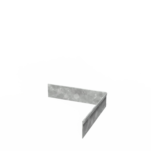 Kantstål hörna utvikt - Galvaniserat stål - 300.00 x 300.00 x 70.00
