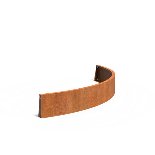 Stödmur smal topp - Ytterkurva - Corten - 2000.00 x 2000.00 x 300.00