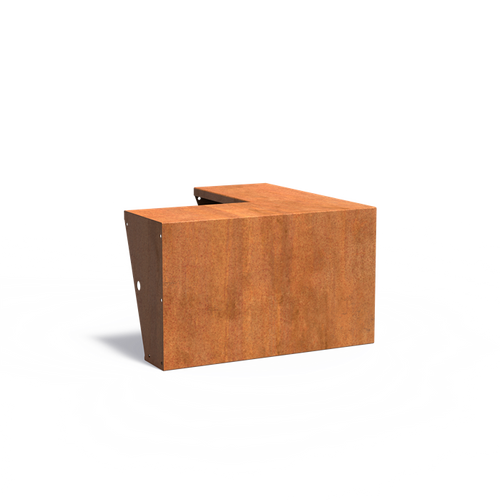 Stödmur bred topp - Ytterhörn - Corten - 1000.00 x 1000.00 x 600.00